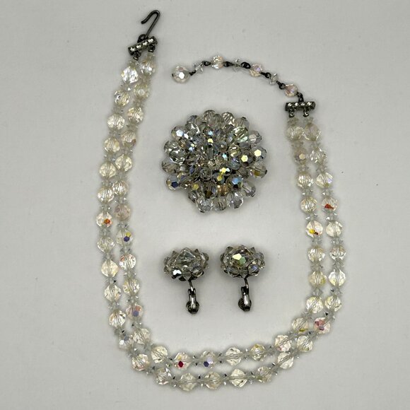 Unique Vintage Crystal Necklace Set - Picture 1 of 11